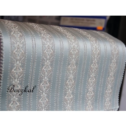 Tkanina stylowa pasy turkus Lord